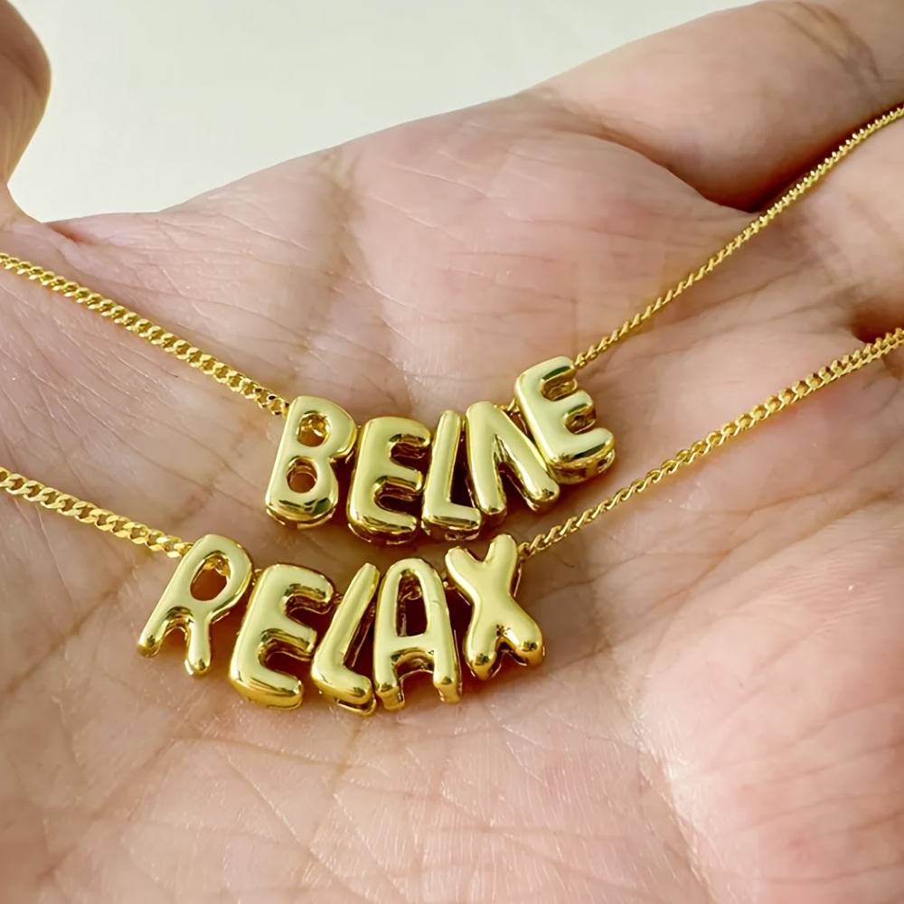 Novelty Gifts - Bubble Custom 3D Letter Edelstahl Halskette,