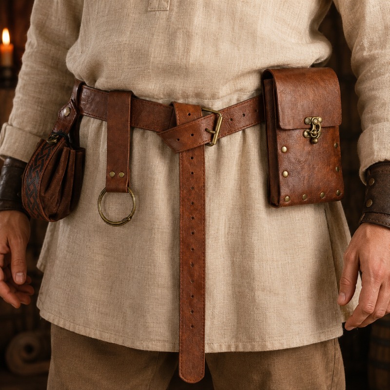 Costumes - Mittelalterliches Wikinger-Händler-Ranger-Set zum Umhängen an der