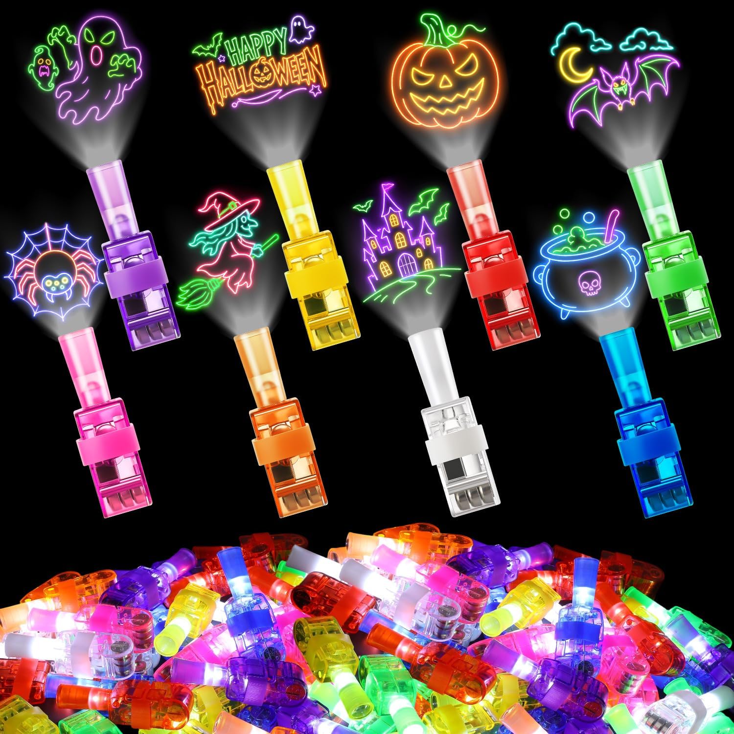 Glow In The Dark Party Glasses - 4/40 Stück Halloween LED-Fingerlichter Neon-Partyartikel Leuchtende