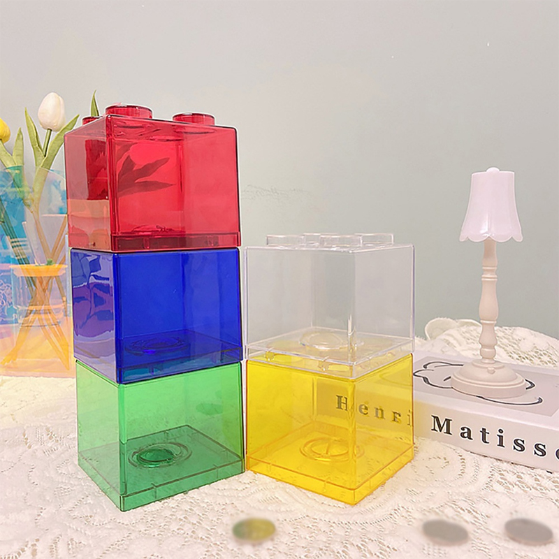 Novelty Gifts - Münzbox in Blöckenform, für Kinder, transparent,