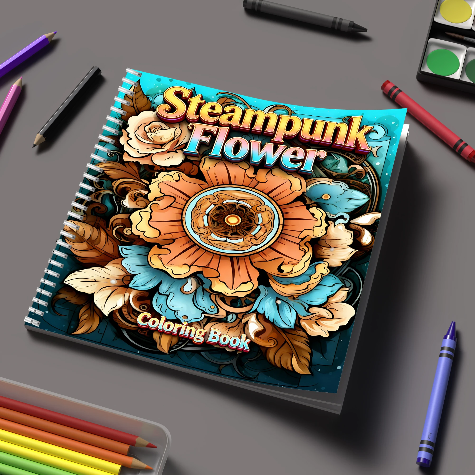 Malbuch „Steampunk-Blumen“ für – Party Supplies Bewertung und Preis