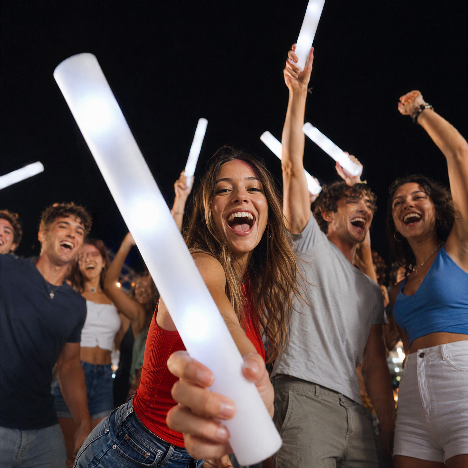 Wiederverwendbare Weiße Schaum – Flashing Led Foam Sticks Party Bewertung und Preis