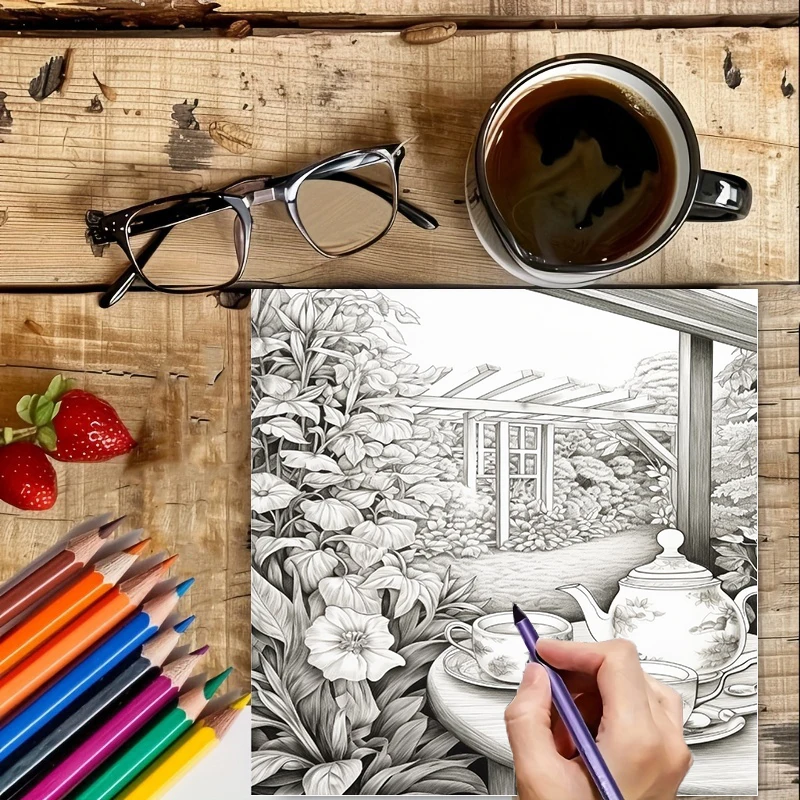 Malbuch „Tea In The Gardens“ f – Party Supplies Bewertung und Preis